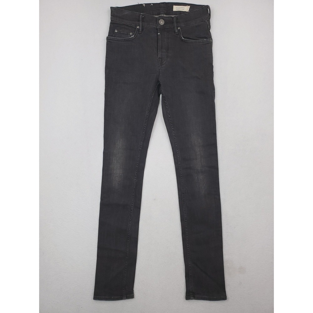 AllSaints Jeans Womens 28 Black Cigarette Skinny Button Fly Stretch Denim Pants